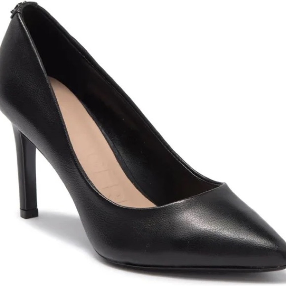 Black Karl Lagerfeld Paris Gloria Point Toe Pumps with 3 inch heel